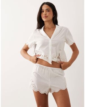 Abercrombie & Fitch – luftige pyjama-shorts für die braut - Weiß