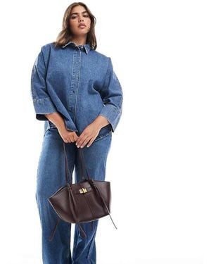 ONLY 3/4 Sleeve Denim Shirt - Blue