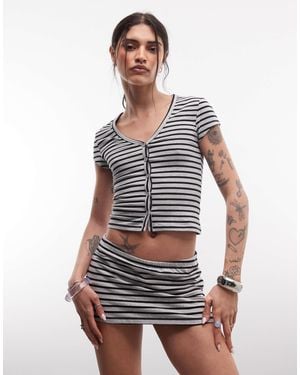 Collusion Button Down Henley - White