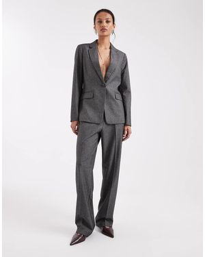 Vero Moda Pantalones De Sastre Gris Oscuro Jaspeado Holgados De (Parte De Un Conjunto)