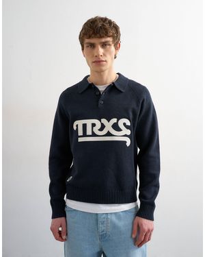 TOPMAN – klassisch geschnittenes rugby-polohemd aus strick - Blau