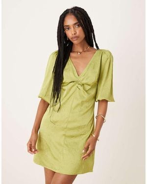 Collective The Label V Neck Mini Dress - Yellow