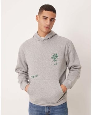 ASOS Relaxed Hoodie With Picasso Print - Grey