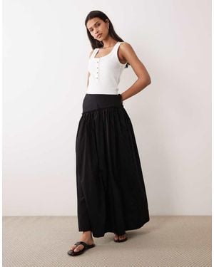 ASOS Asymmetric Dropped Waist Maxi Skirt - Black