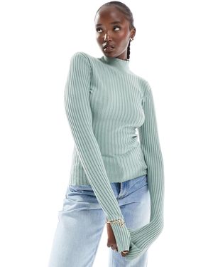 Threadbare Tall – ellie – hochgeschlossener pullover - Blau