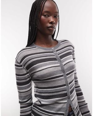 Weekday Merino Wool Cardigan - Gray