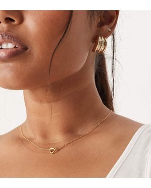 ASOS Asos Design Curve Waterproof Stainless Steel Necklace With Knot Pendant - Brown