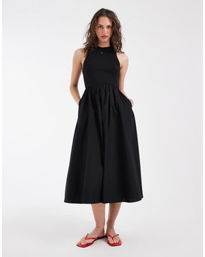 Tommy Hilfiger Rib Poplin Mini Dress - Black