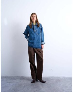 TOPSHOP Smart Hybrid Casual Trouser - Blue
