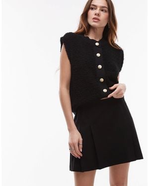 Mango Pleated Mini Skirt - Black