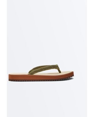 Oysho Braided Rope Beach Sandals - Brown