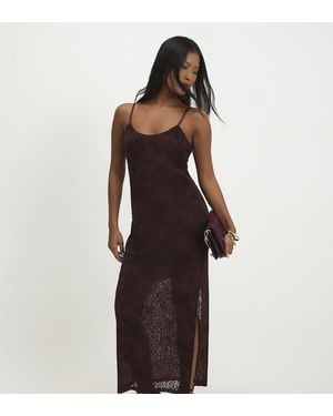 River Island Sleeveless Devore Maxi Dress - Red