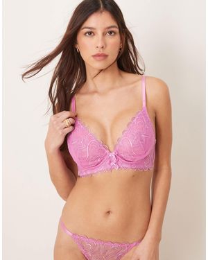 New Look Soutien-gorge non rembourré brodé motif cœur - Violet