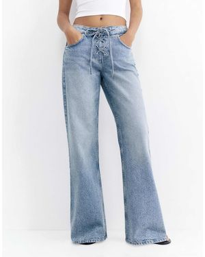 Pull&Bear Jean évasé à détail corsair - pâle - Bleu