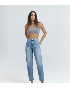 Pull&Bear Petite High-waist Mom Fit Jeans - Blue