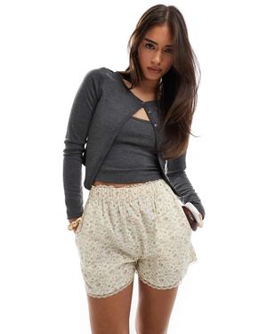 Bershka Set Van Top En Vest - Grijs