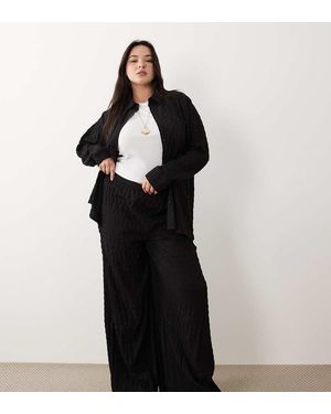 Esmee Curve Esmee Plus Textured Beach Trouser Co-ord - Black
