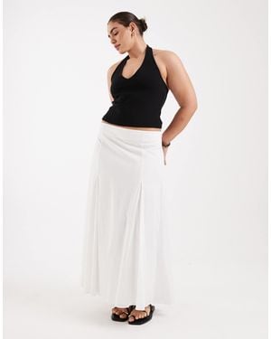 ASOS Asos Design Curve Cotton Godet Maxi Skirt - White