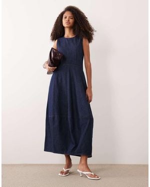 ARKET Volume Sleeveless Denim Dress - Blue