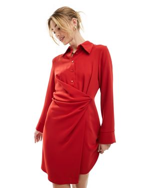 Mango Tie Waist Midi Dress - Red