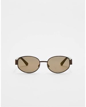 Stradivarius Sunglasses With Metal Temples - Brown