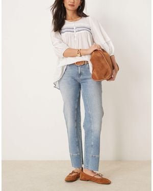 Free People – risk taker – mittelhohe jeans - Blau