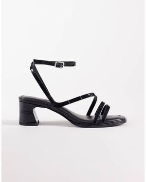 ASOS Honeybee Mid Block Heeled Sandals - White