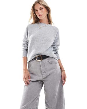 Vero Moda Maglione Chiaro Con Scollo Rotondo - Grigio
