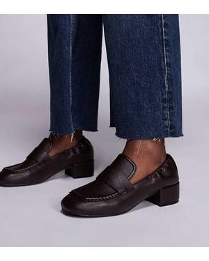Public Desire Kelsy Block Heel Loafers - Blue