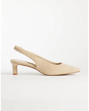 Glamorous Slingback-kitten-heels - Natur
