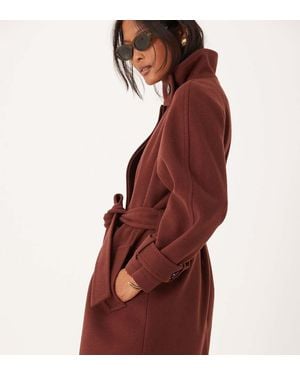 ASOS Asos Design Petite Funnel Neck Longline Coat - Red