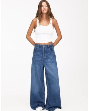 Pull&Bear baggy Oversized Wide Leg Jean - Blue