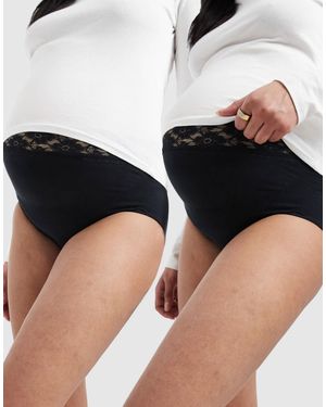 Mama.licious Maternity – 2er-pack stützende umstandsslips - Schwarz
