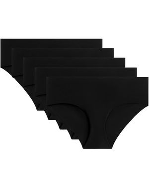 Oysho 5 Laser-Cut Invisible Polyamide Blend Hipster Briefs - Black