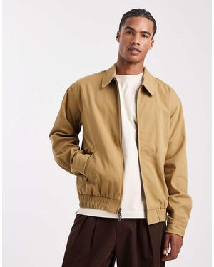 Parlez Chaqueta Harrington Beis Con Cuello De Solapas, Cremallera De 2 Direcciones Y Forro De Felpa De - Neutro