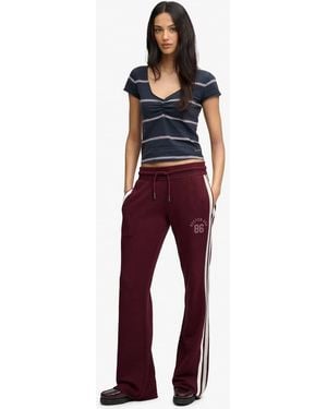 Superdry Athletic Essentials Stripe Flare Joggers - Red
