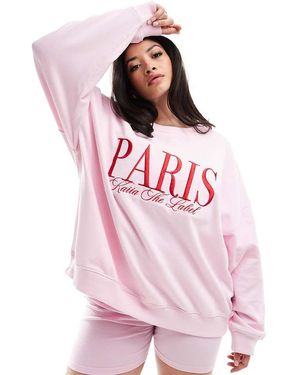 Kaiia Paris Motif Sweatshirt - Pink