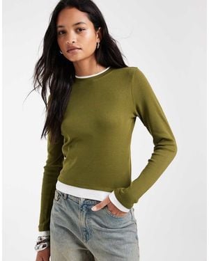 Vero Moda Double Layer Long Sleeve T-shirt - Green