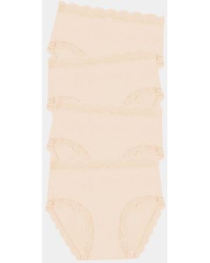 Stripe & Stare High Rise Knicker Four Pack - Natural