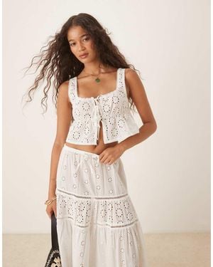 Iisla & Bird Broderie Double Tie Beach Waistcoat Co-ord - Natural