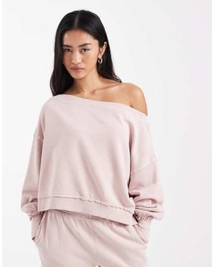 Cotton On Sudadera Con Hombro Caído De (Parte De Un Conjunto) - Rosa