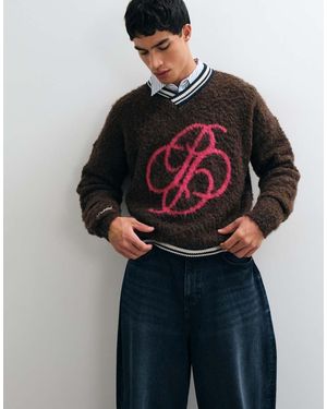 Prohibited Jersey De Punto Jacquard Con Cuello De Pico En - Negro