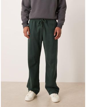 Abercrombie & Fitch Joggers Verdes Básicos Holgados Con Bajos Abiertos De - Negro