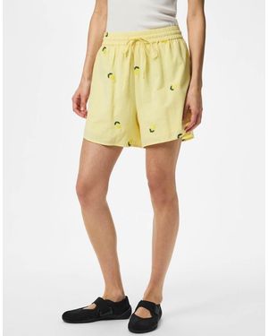 Pieces Pantaloncini Color Banana Pallido 1 - Giallo