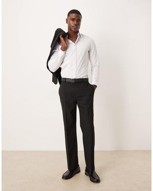 ASOS Pantalones De Traje Negros De Corte Recto De - Neutro