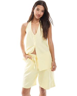Vero Moda Halter Neck Waistcoat Co-ord - Yellow