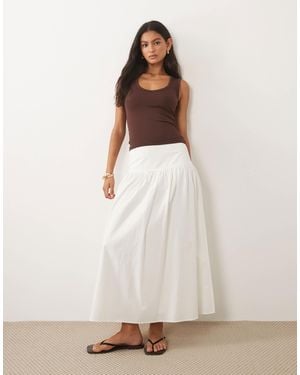 ARKET Cotton Dropped Waist Skirt - White