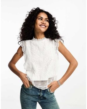 ONLY Lace Detail Top - White