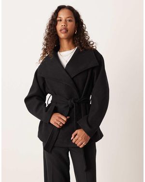 Gina Tricot High Neck Short Jacket - Black