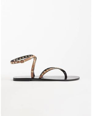 Mango – flache riemchensandalen - Mettallic